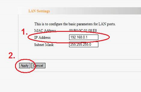 LAN Settings, IP Address